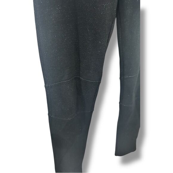 Sandro Black Glitter Straight Leg Pants Size 1 – Wool Blend, Zip Back Hem - Picture 5 of 8